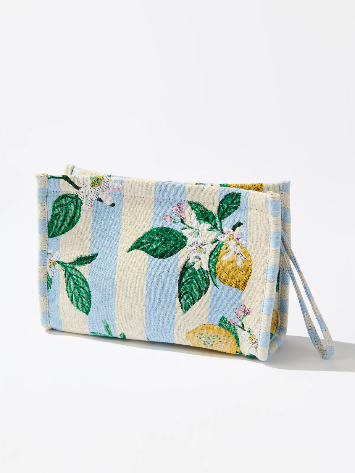 Lemon Stripe Jacquard Wristlet Pouch