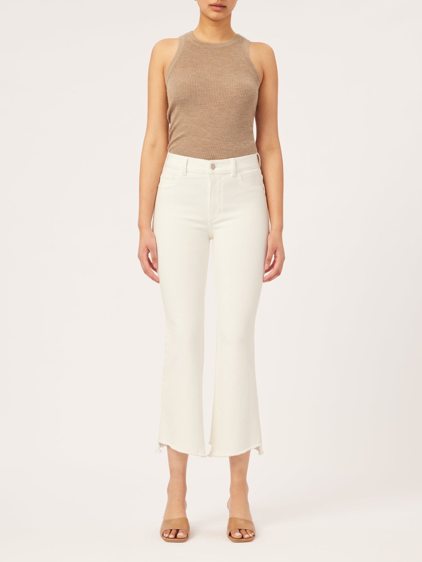 Bridget Boot Milk Frayed jeans mit ausgestelltem Bein und ausgefranstem Saum