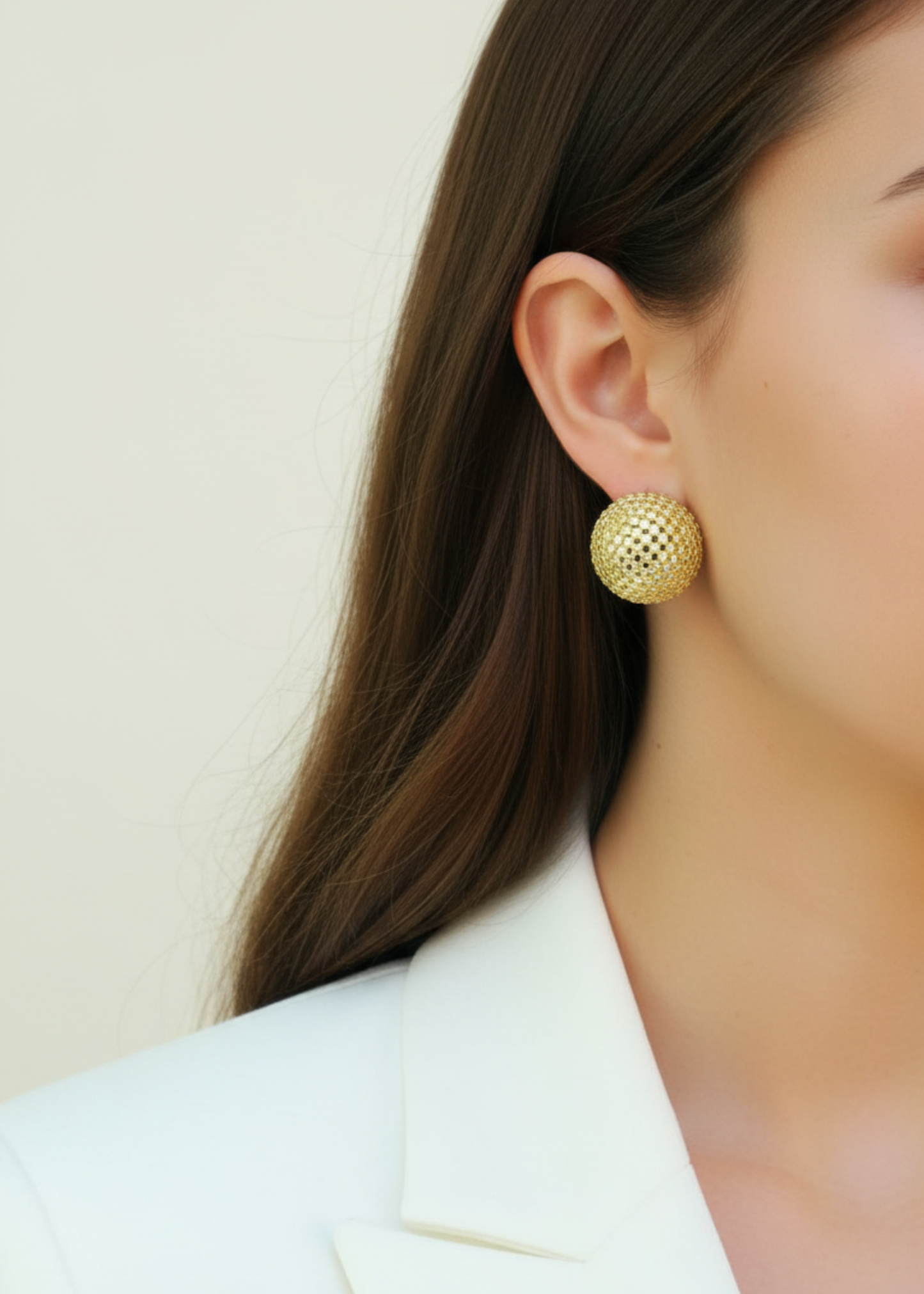Pave Button Studs