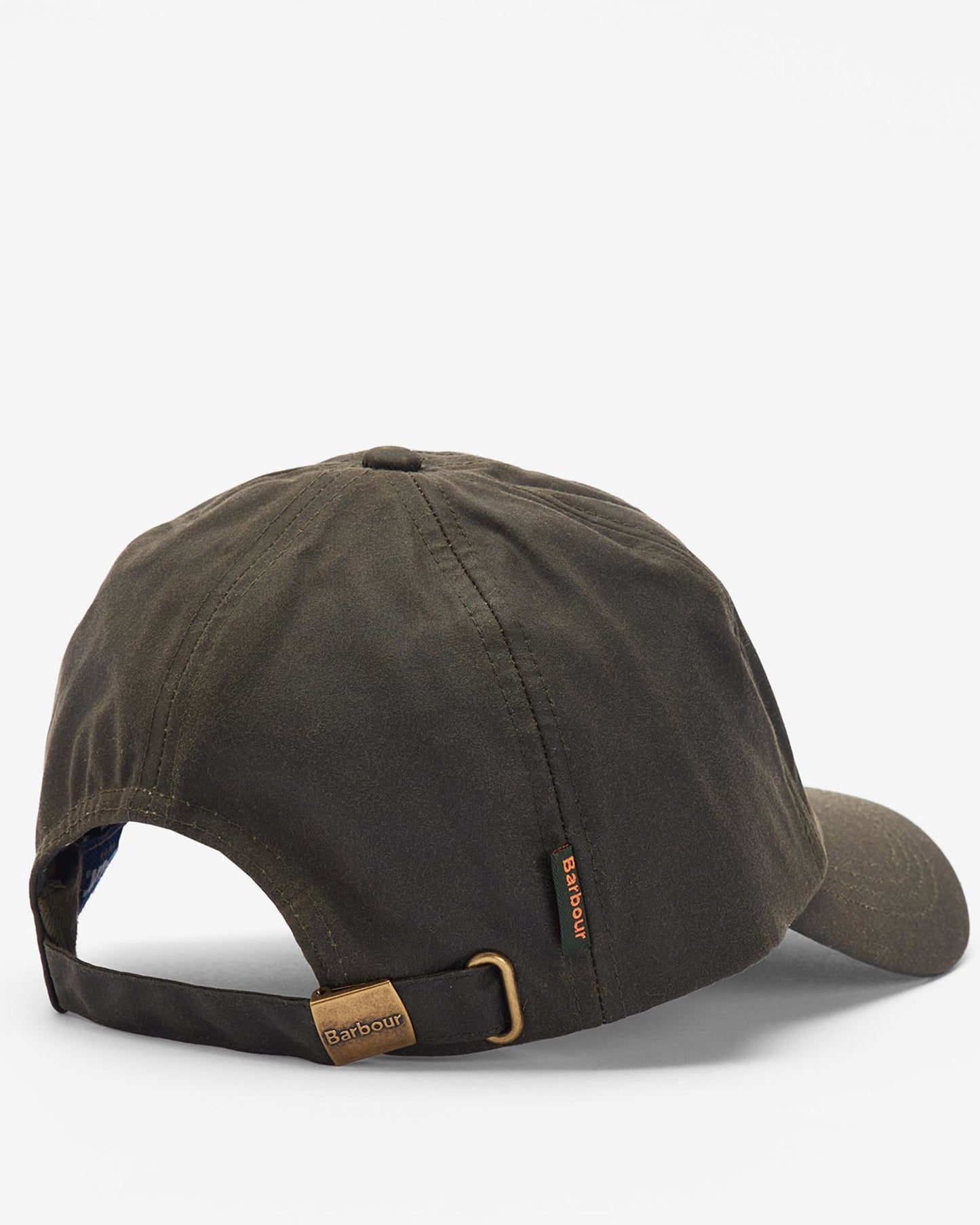 Wax Cap in olive waxed cotton with adjustable strap and branded buckle, curated Fredericksburg TX