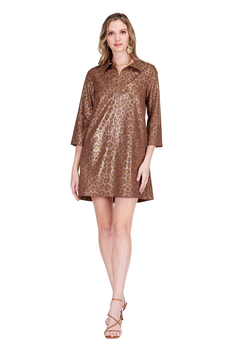 Placket Bell Sleeve Dress