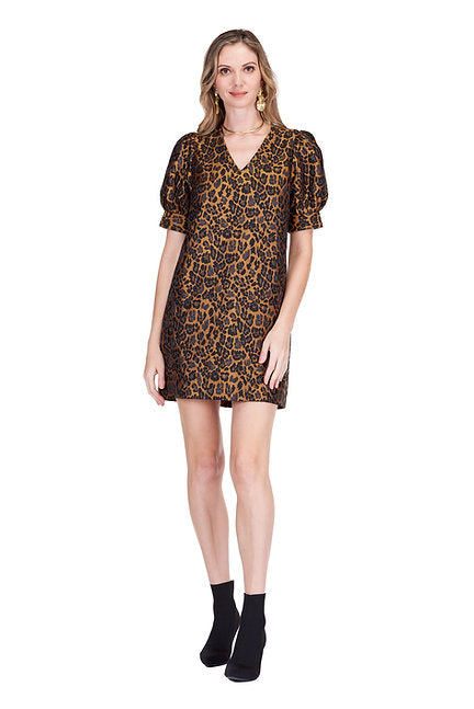 V-Neck Short Sleeve Shift Dress - Feral Luxe