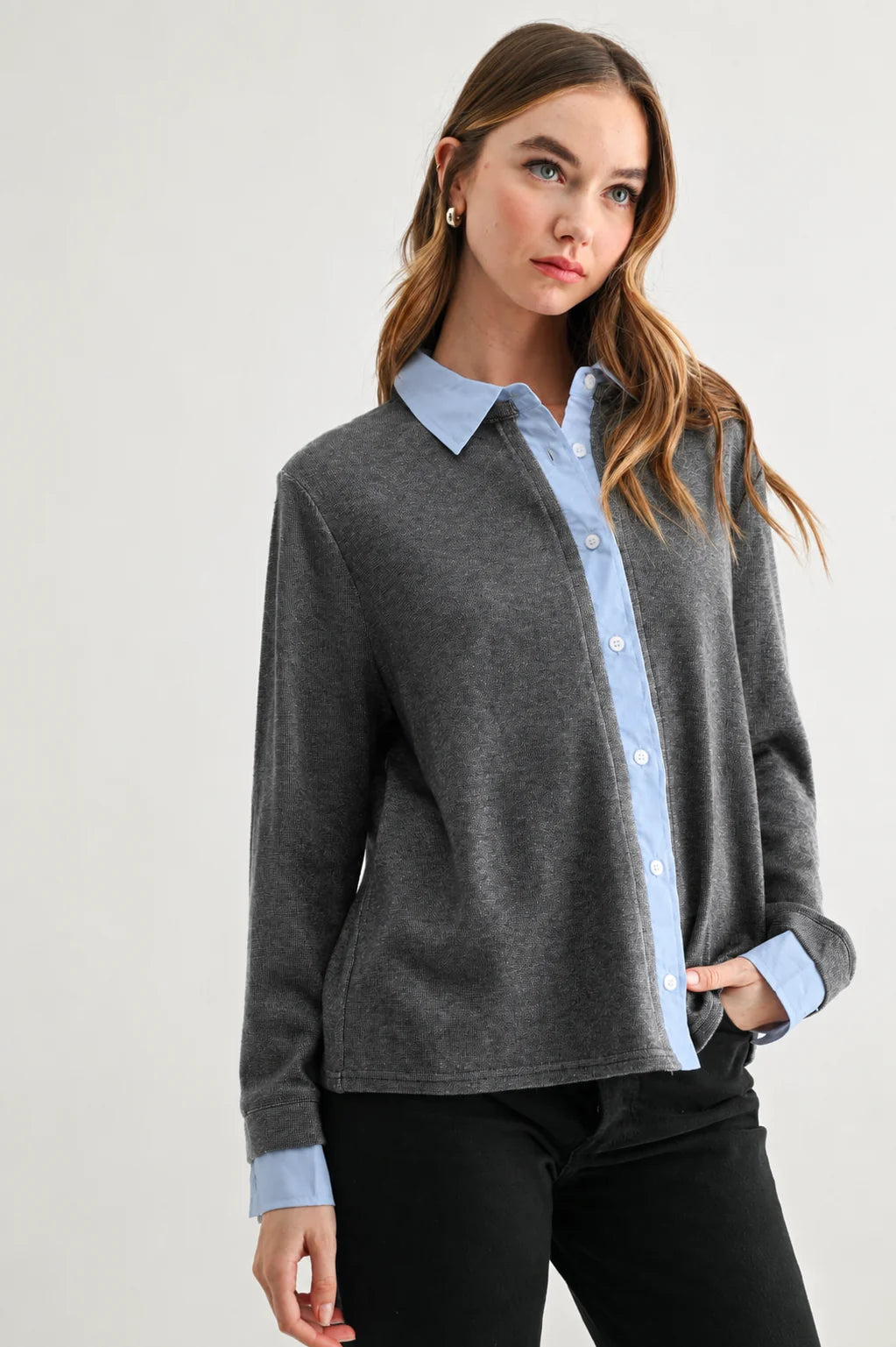 Kevin Sweater Top - Heather Grey