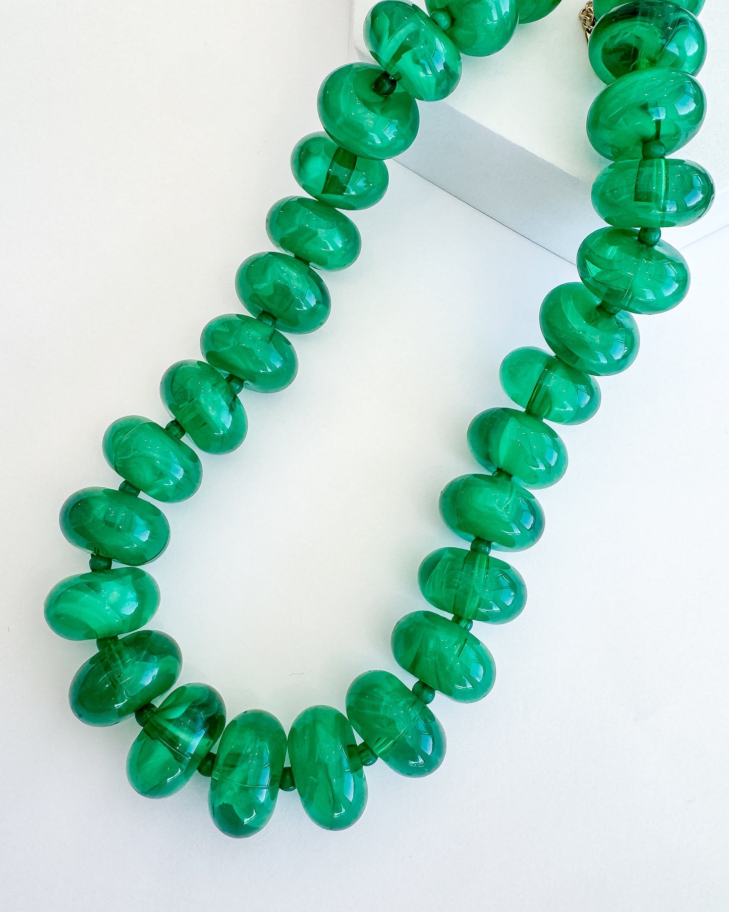 Sugar Beads necklace with vibrant green gemstone-inspired beads, personally curated Fredericksburg TX