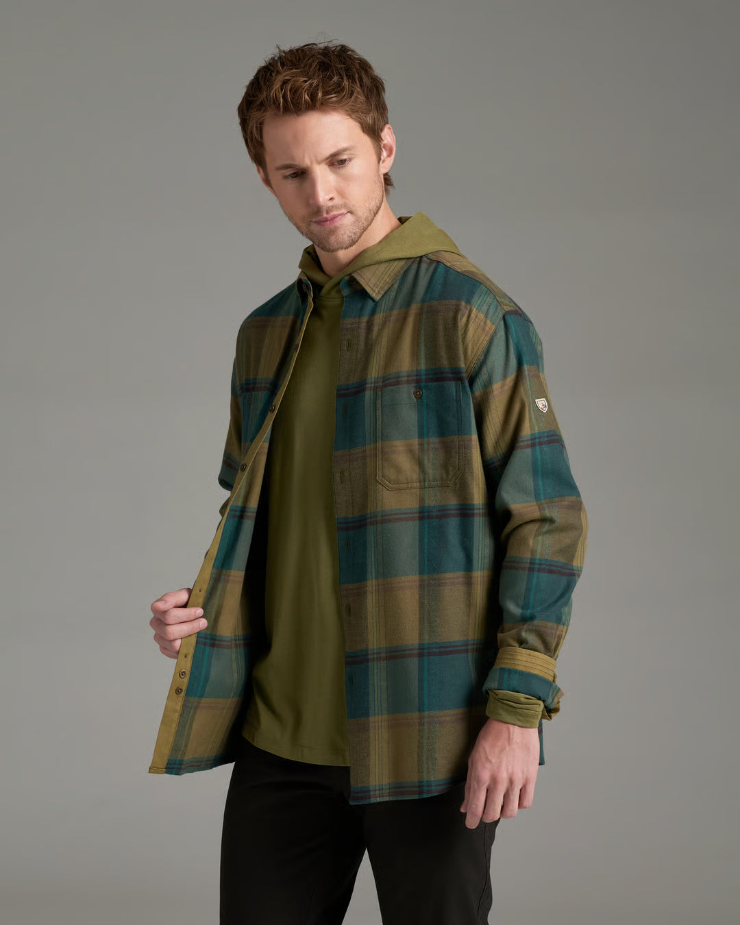 Fugitive Flannel LS - Olive Fusion