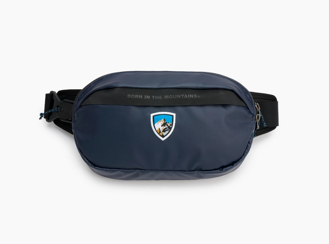 Eskape Sling Pack - Pirate Blue by KUHL, durable nylon, mountain emblem, Bags and Active collections