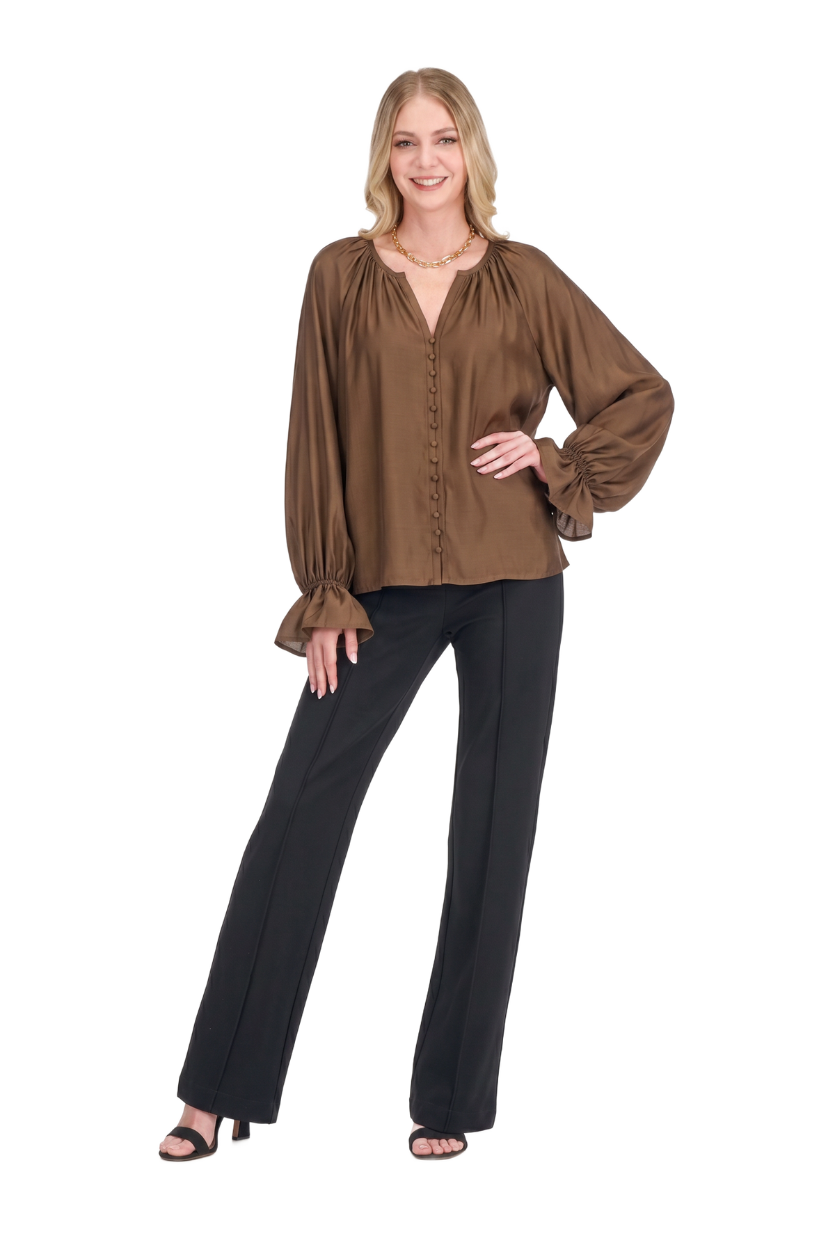 Trimmed Peasant Top - Coco