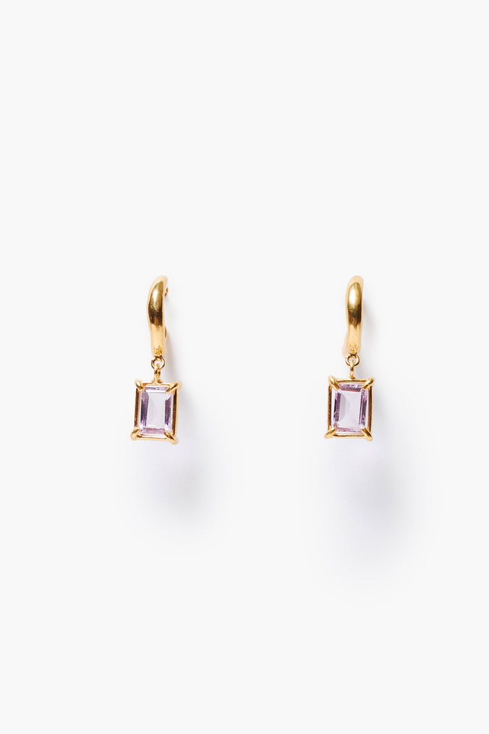 Tabby Hoop Earrings Amethyst