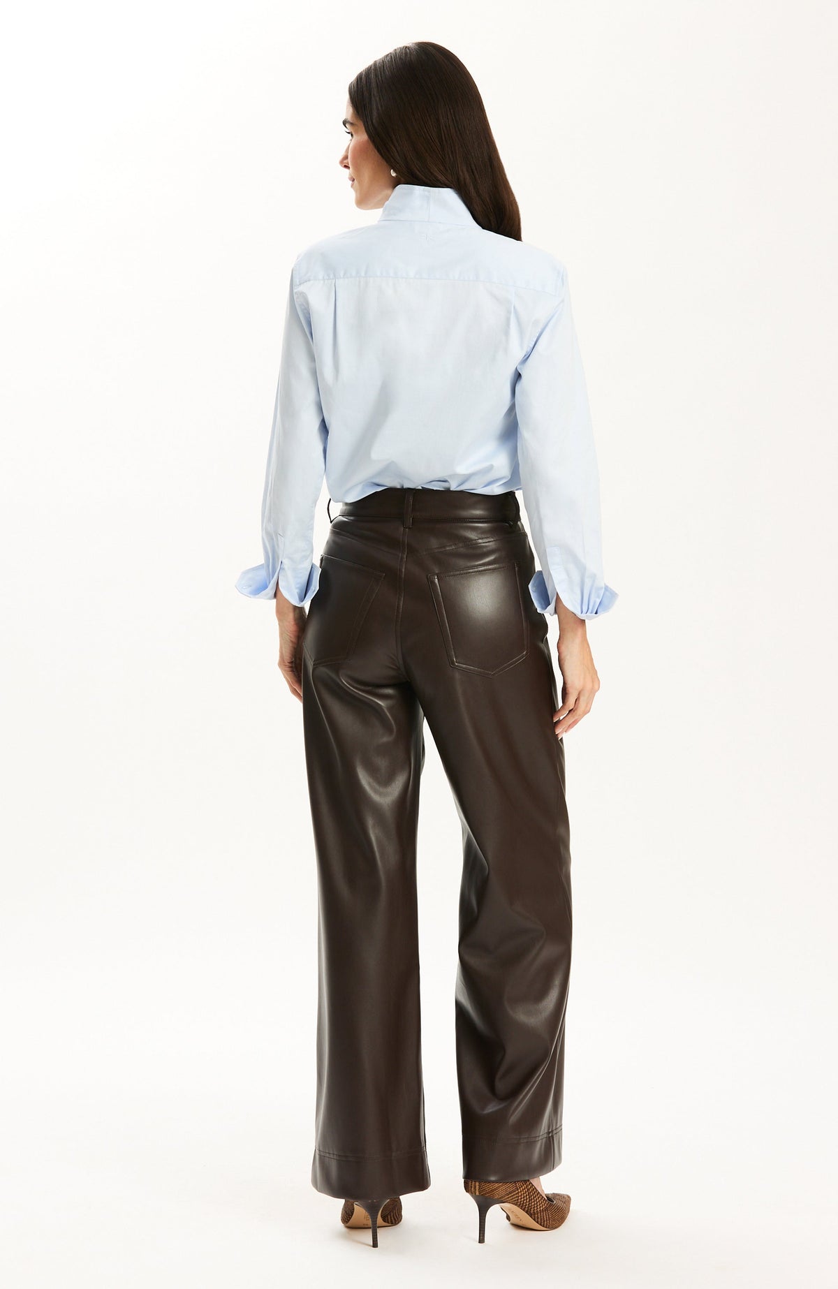 Natalie Cotton Sateen Shirt - Blue