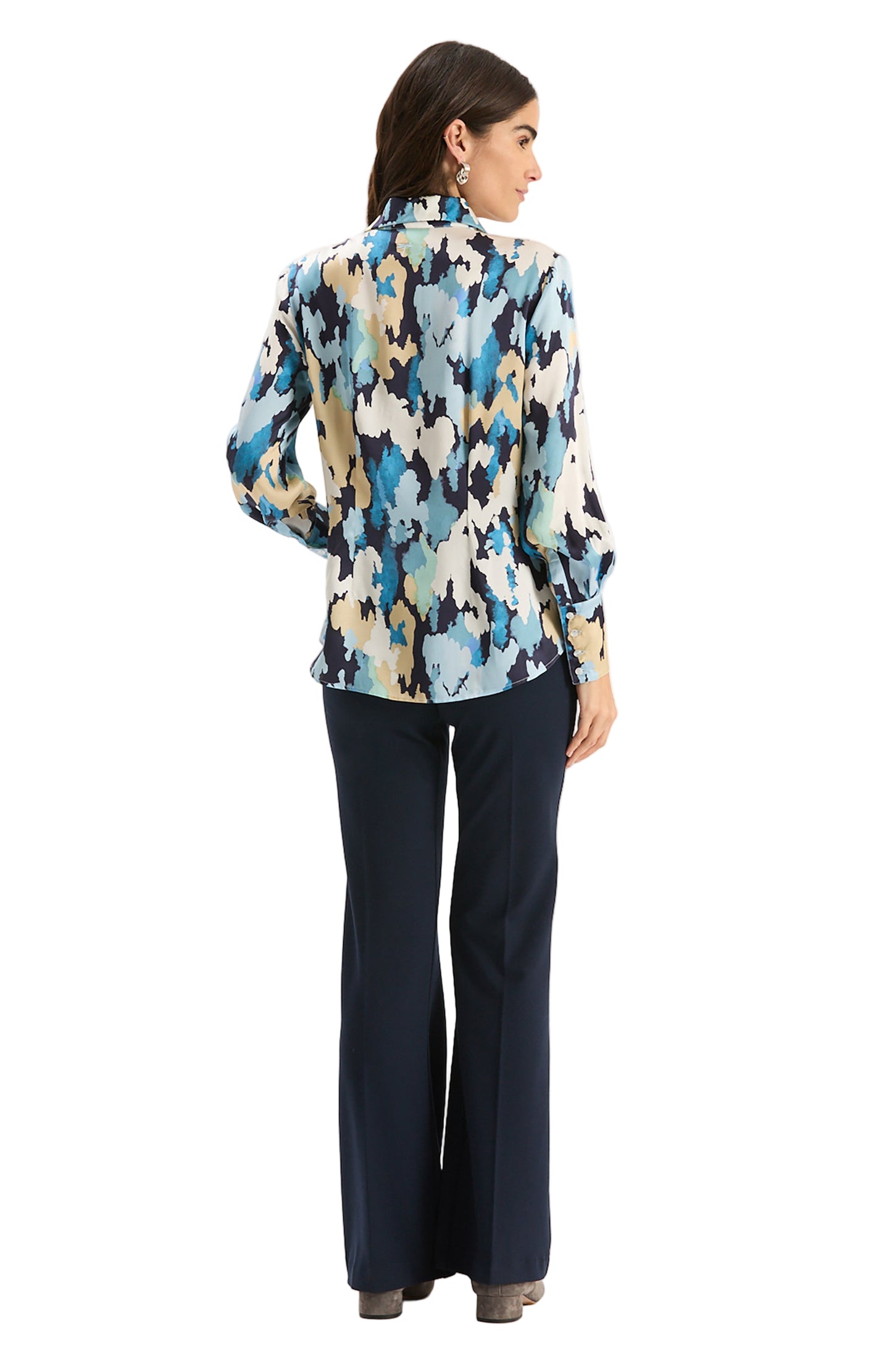 Chloe Silk Blue Clouds Shirt