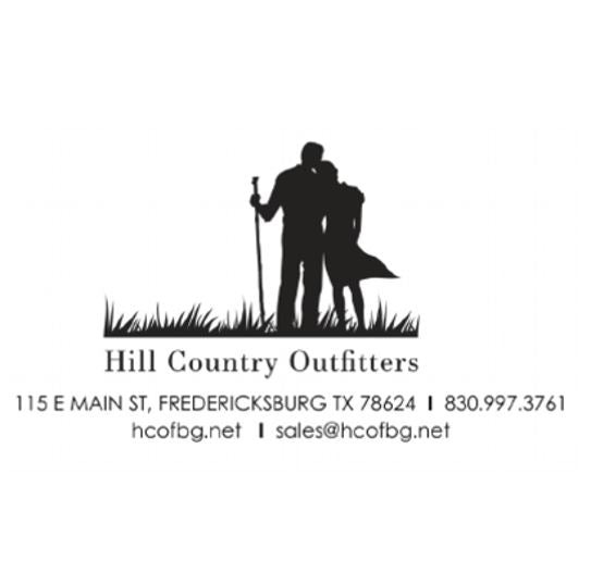 Hill Country Outfitters Gift Card featuring a silhouette of a couple standing in grass, representing a family-owned boutique in Fredericksburg, Texas, specializing in high-quality outdoor and lifestyle brands.