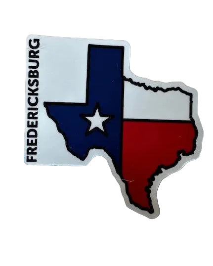 Texas State Flag sticker with blue star on white, red, and blue stripes