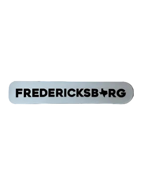 Home With Texas Shape Sticker: Aufkleber-Rechteck mit „FREDERICKSBURG“-Schrift