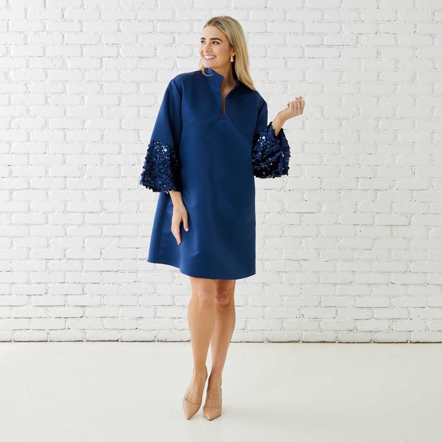 Keri Sparkle Dress Navy
