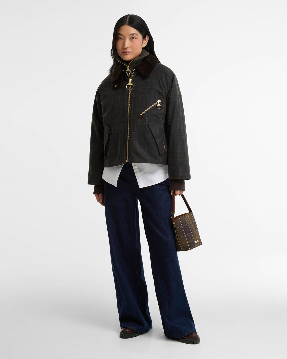 Arlene Checked Wax Jacket - Classic/Shadow Classic