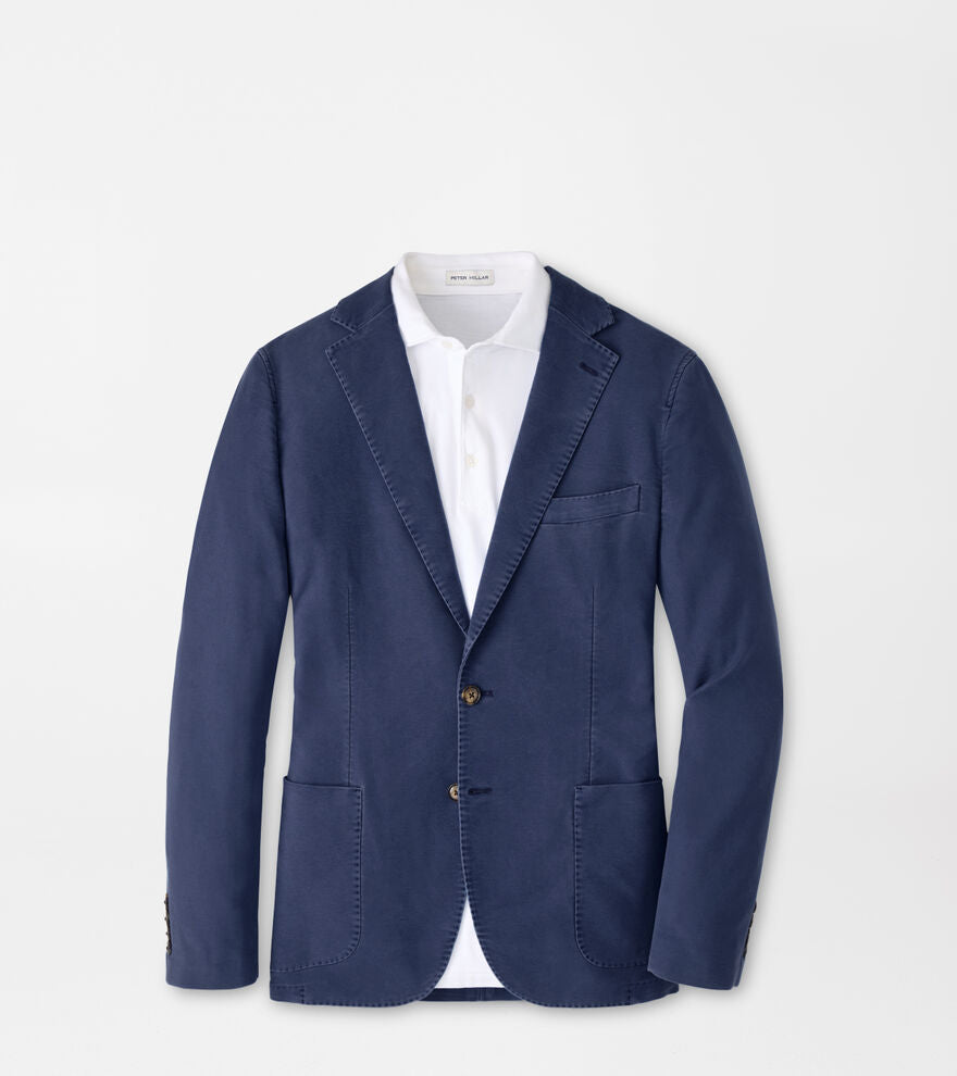 Weekend Soft Jacket in navy cotton-stretch with garment-dyed softness, curated in Fredericksburg TX
