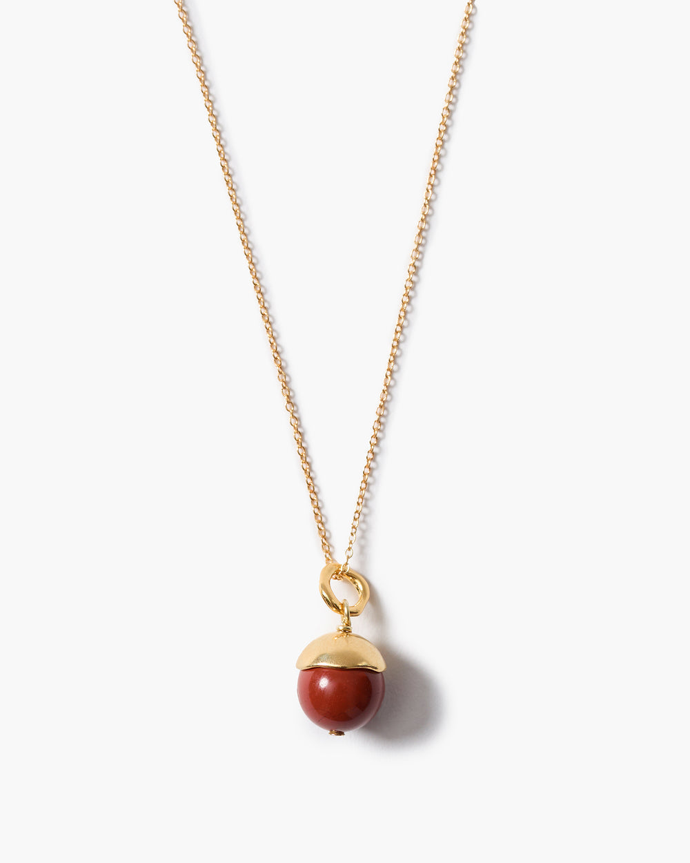 Bell Pendant Necklace - Red Jasper