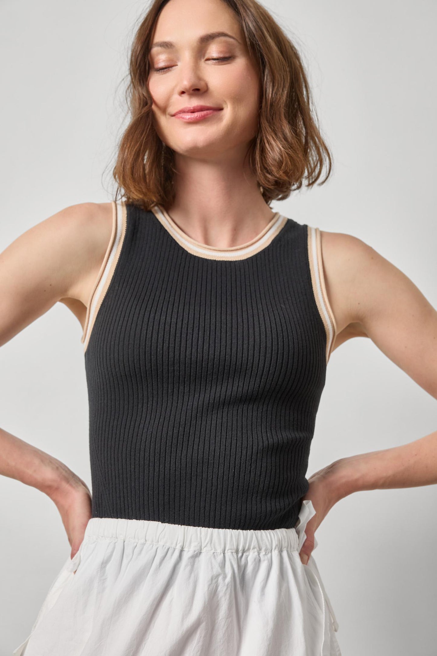 Contrast Trim Knit Tank