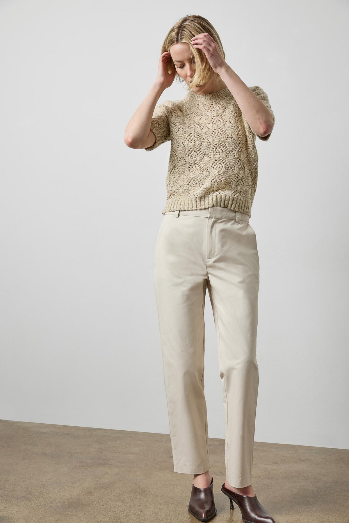 Short Sleeve Tinsel Sweater