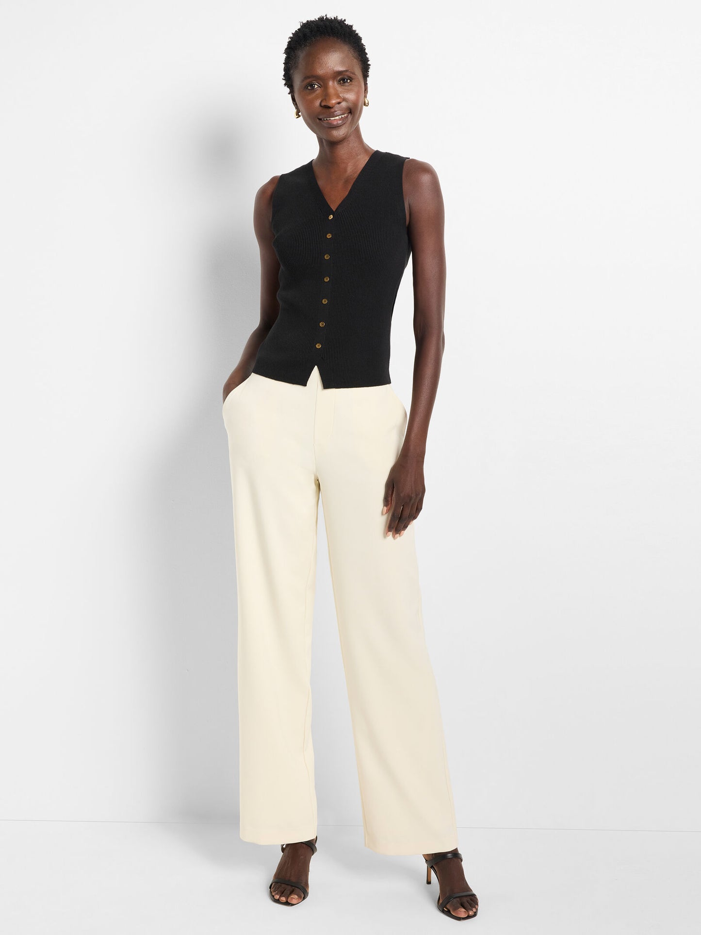 31" Stretch Knit Suiting Lenox Wide-Leg Pant