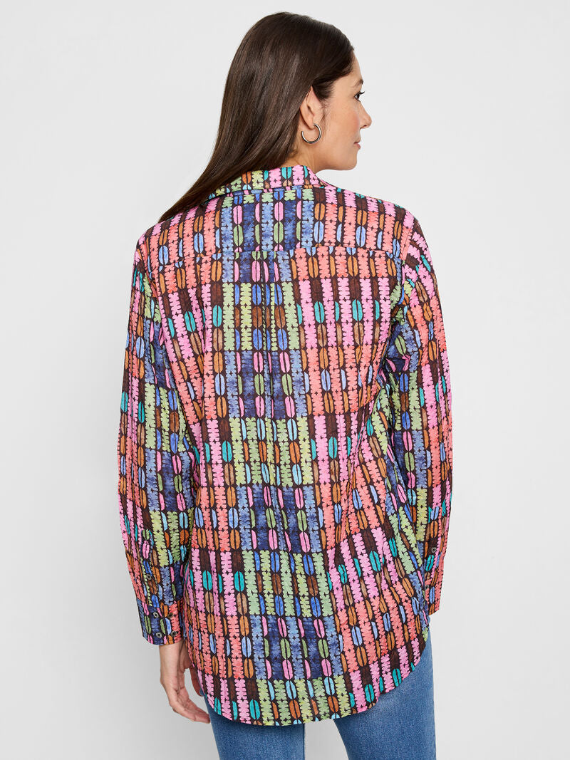 Rainbow Macaroon Long Crinkle Shirt