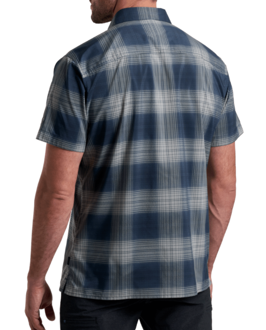 Response SS - Midnight Tide men's plaid short sleeve shirt with quick dry, UV protection by KUHL