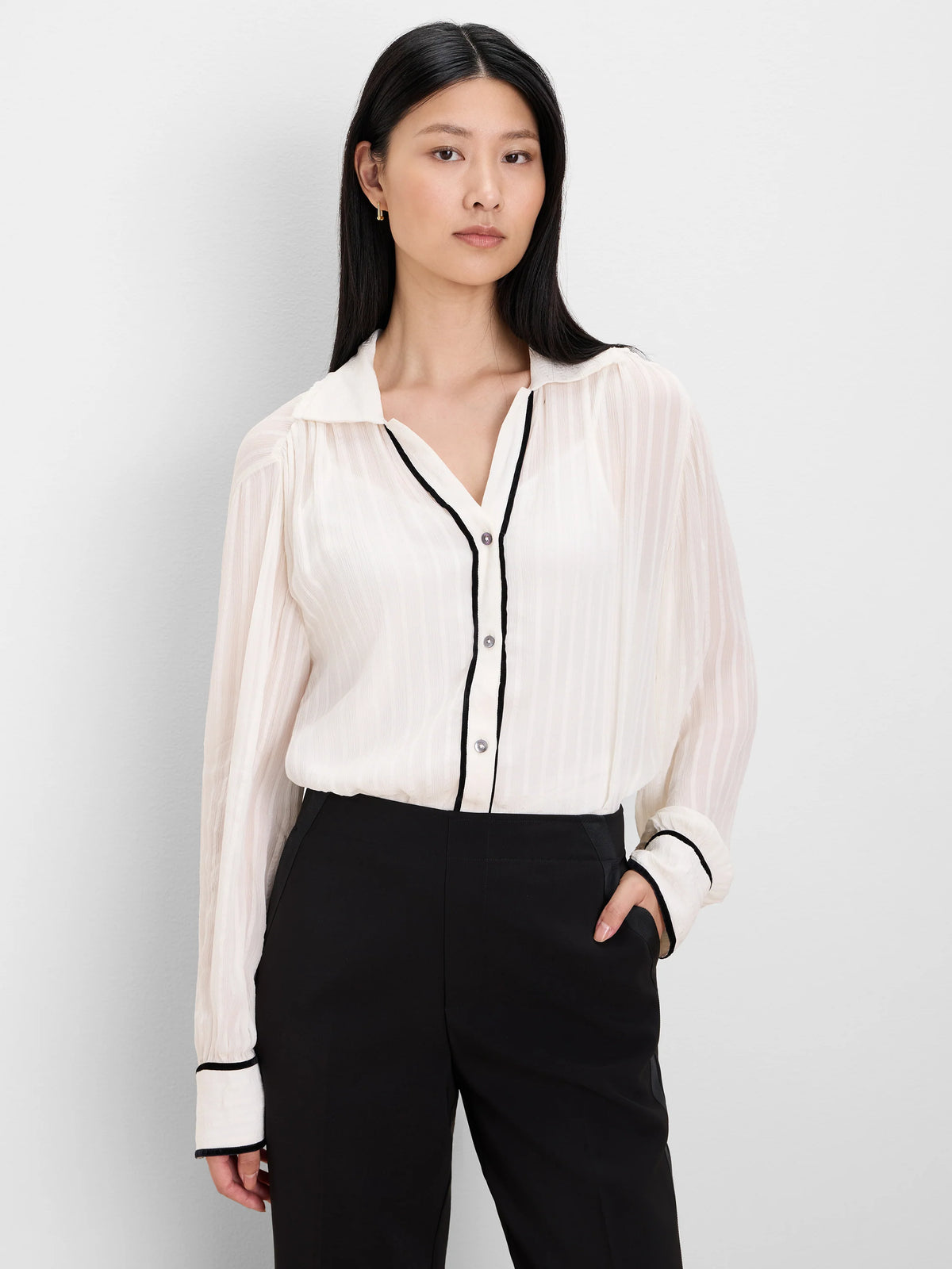 Velvet Trim Shirt