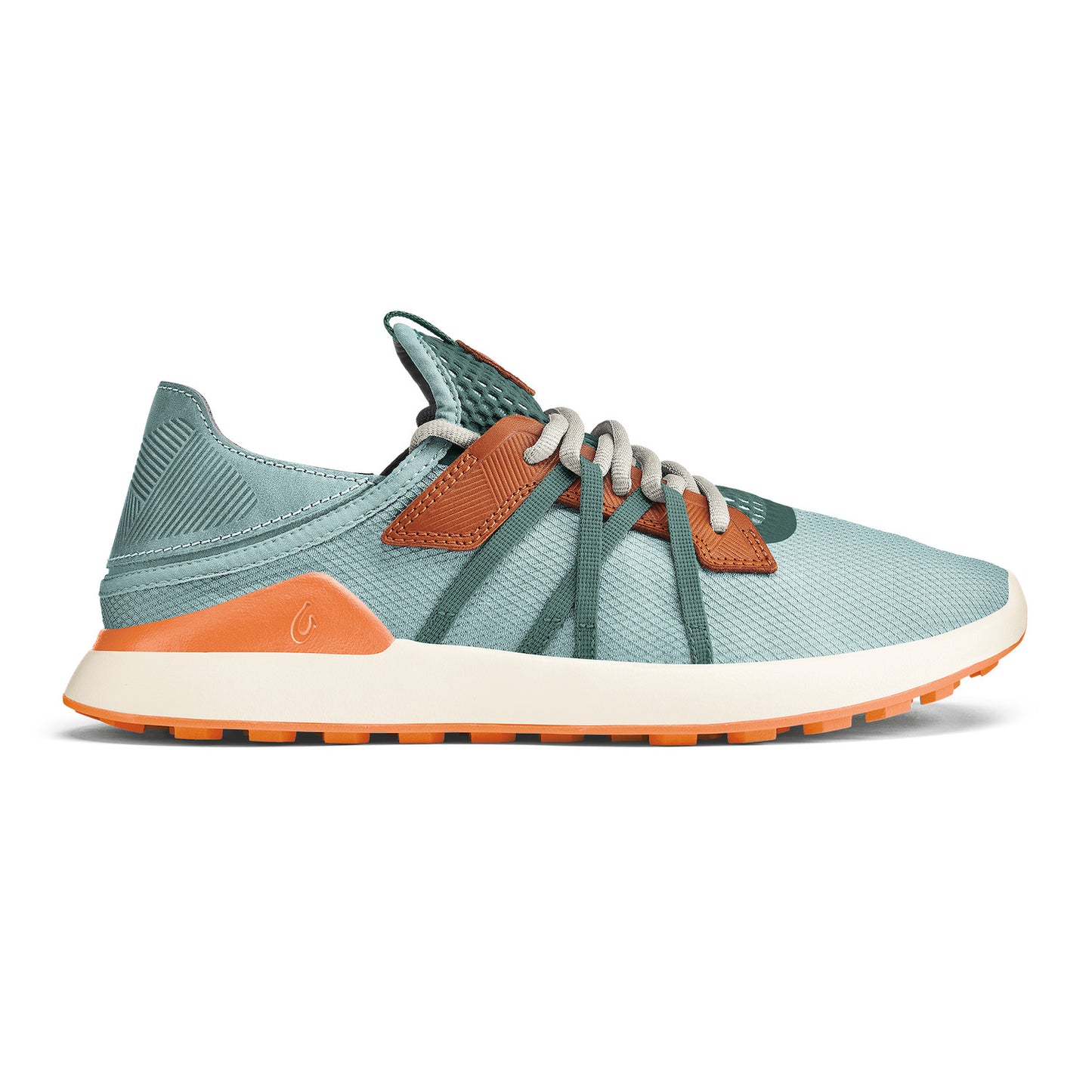 Manele - M men's sneaker in muted blue with orange accents and cushioned sole by OLUKAI