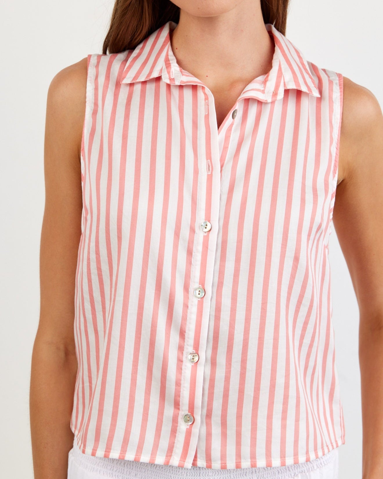 Clean Sleeveless Button Down