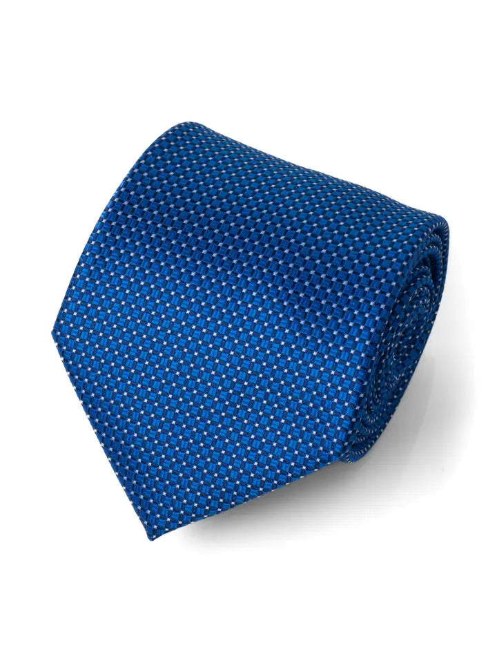 Men's Tie 5985 in blue with geometric dot pattern, SELINI NEW YORK HCO ties Fredericksburg