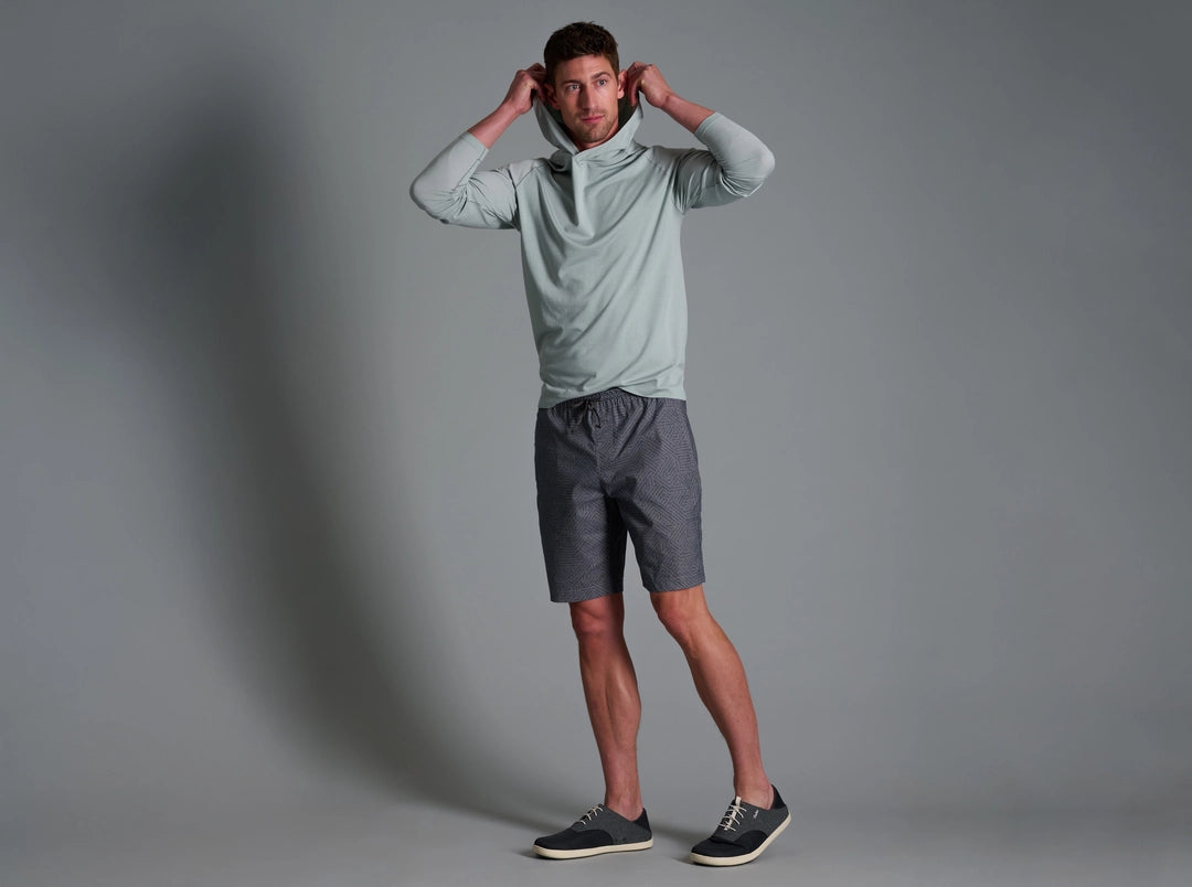 Getaway Short - Gunmetal Geo Texture