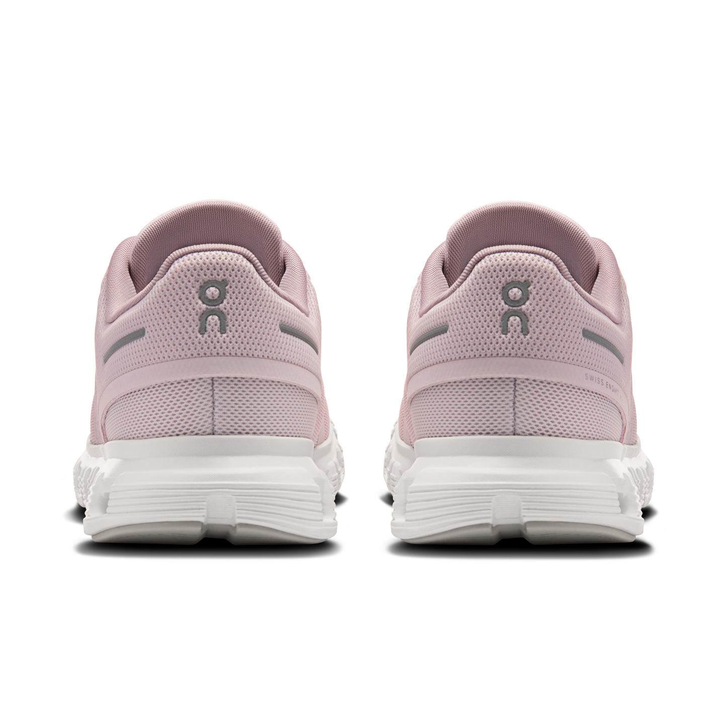 Cloud 6 W Orchid/Fade shoes, rear heel view with logo, cushioned midsole, white sole