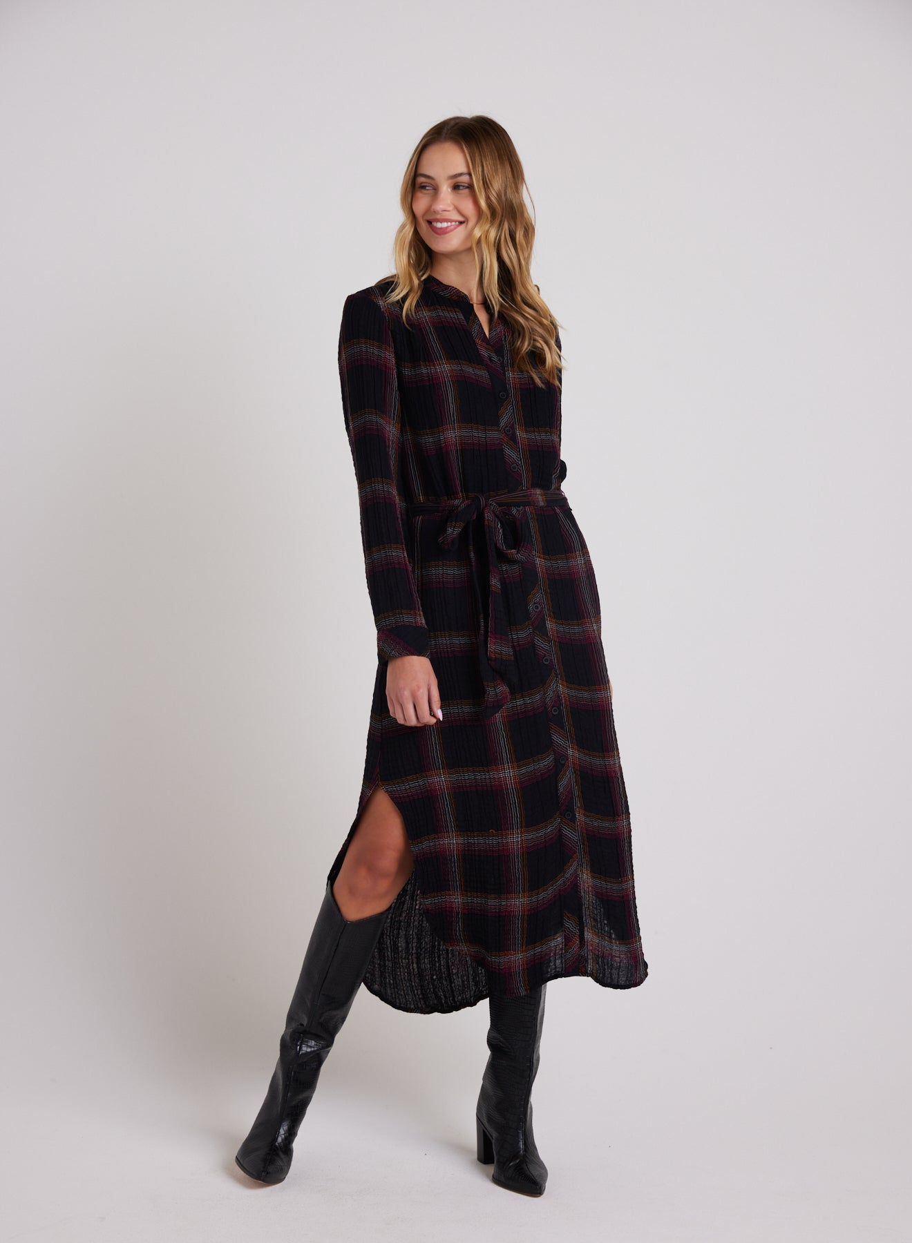 Flowy Hem Maxi Dress - Autumn Sunset Plaid, Autumn Sunset PLAID / L Flowy Hem Maxi Dress - Autumn Sunset Plaid, Autumn Sunset PLAID / L