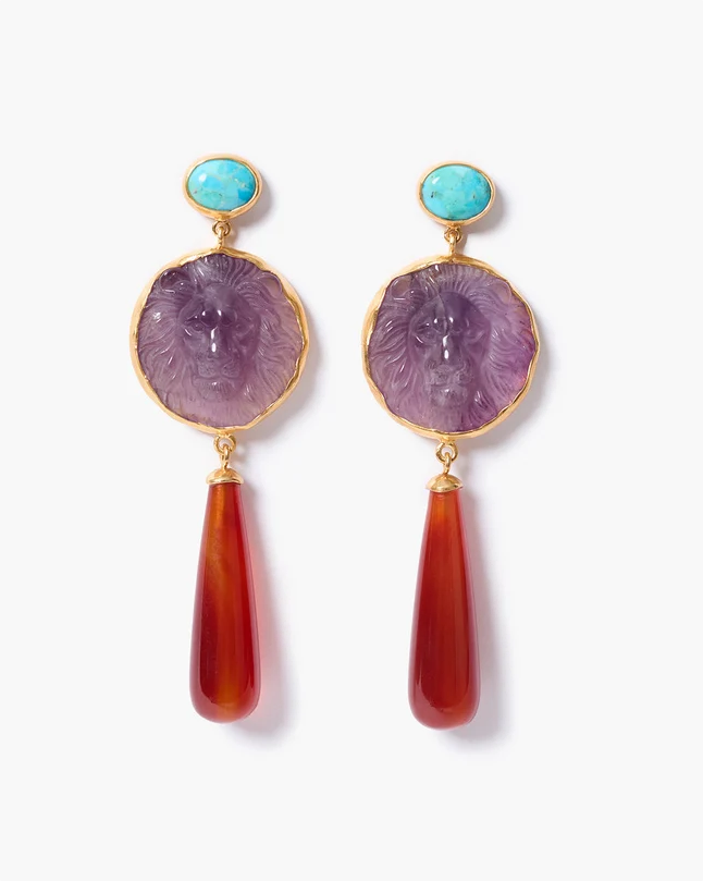 Leon Earrings Amethyst
