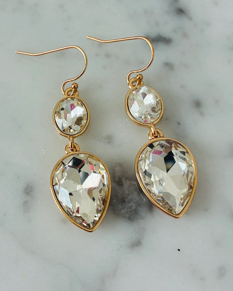 Oval Pear Earrings - Gold
