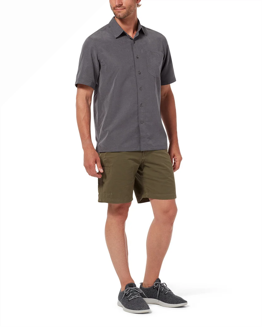 Desert Pucker Dry Short Sleeve - Asphalt gray quick-dry shirt with UV protection by ROYAL ROBBINS
