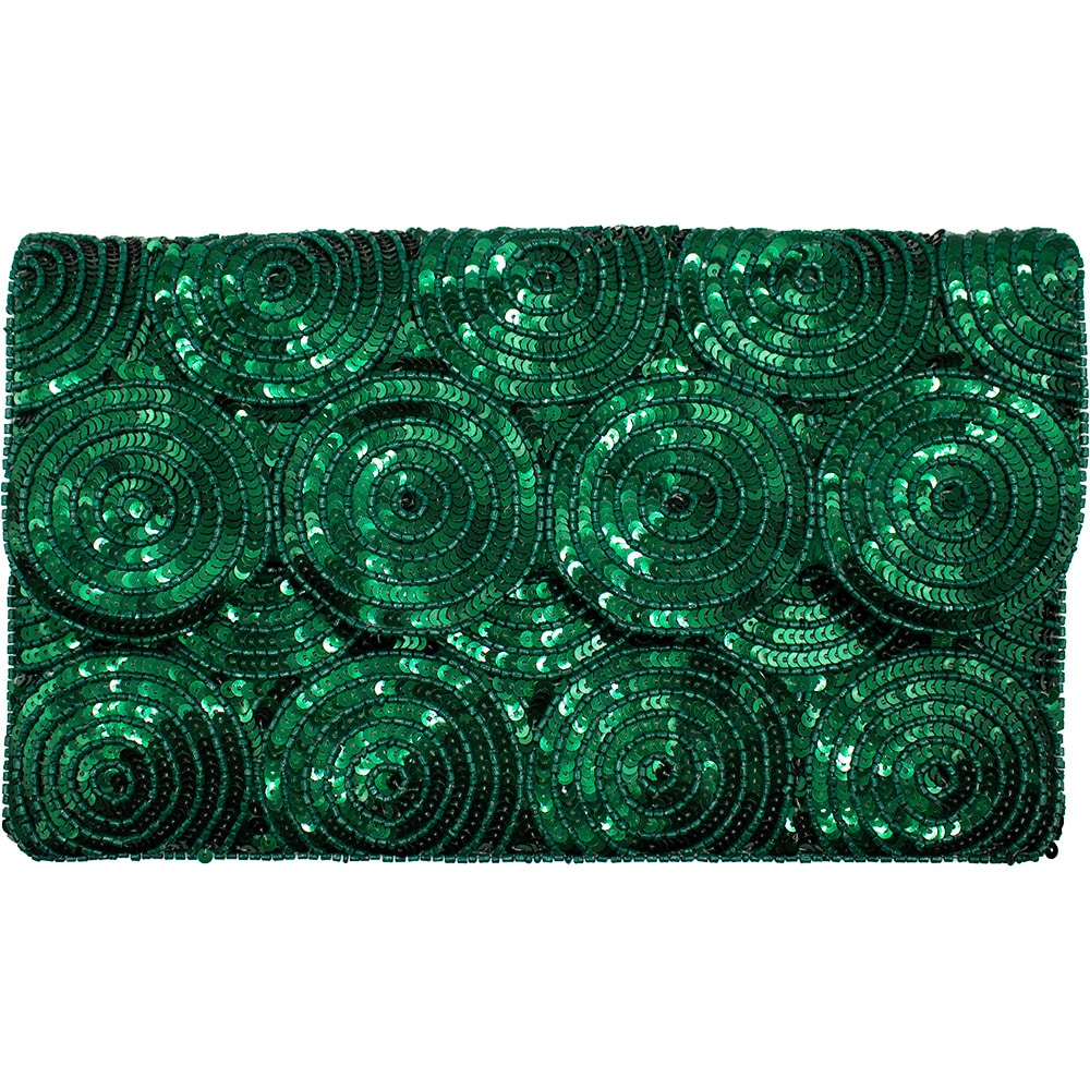 Emerald Sequin Clutch