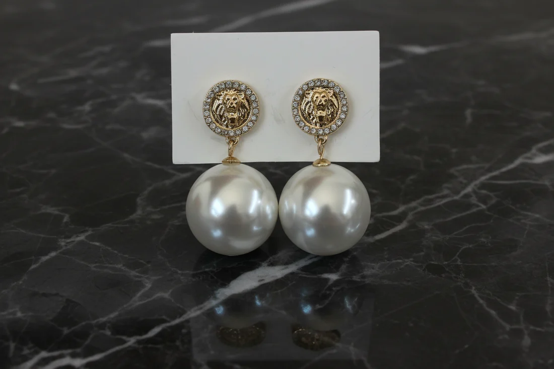Jan H CZ Pearl Drop Earring 25mm