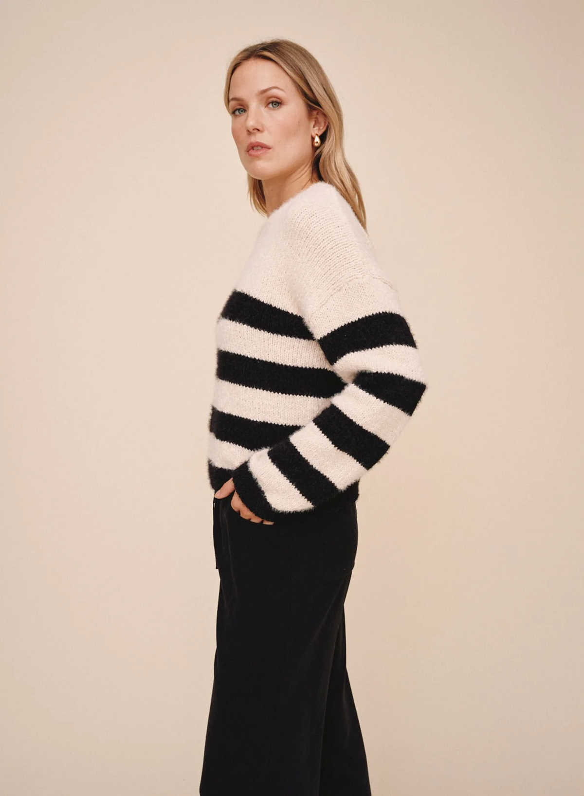 Drop Shoulder Sweater - Clay Stone