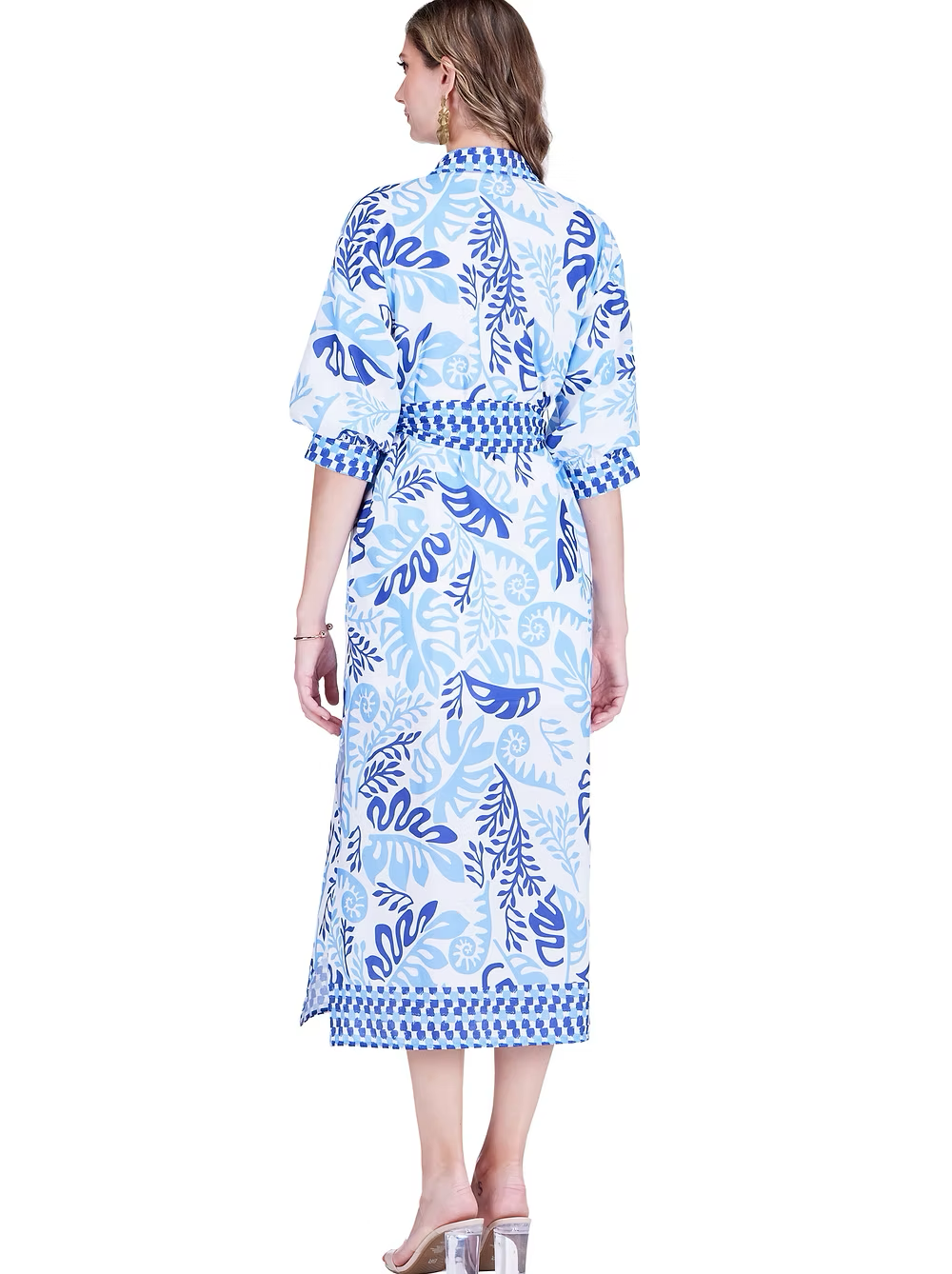 Maxi Shirt Dress - Lagoon Leaf