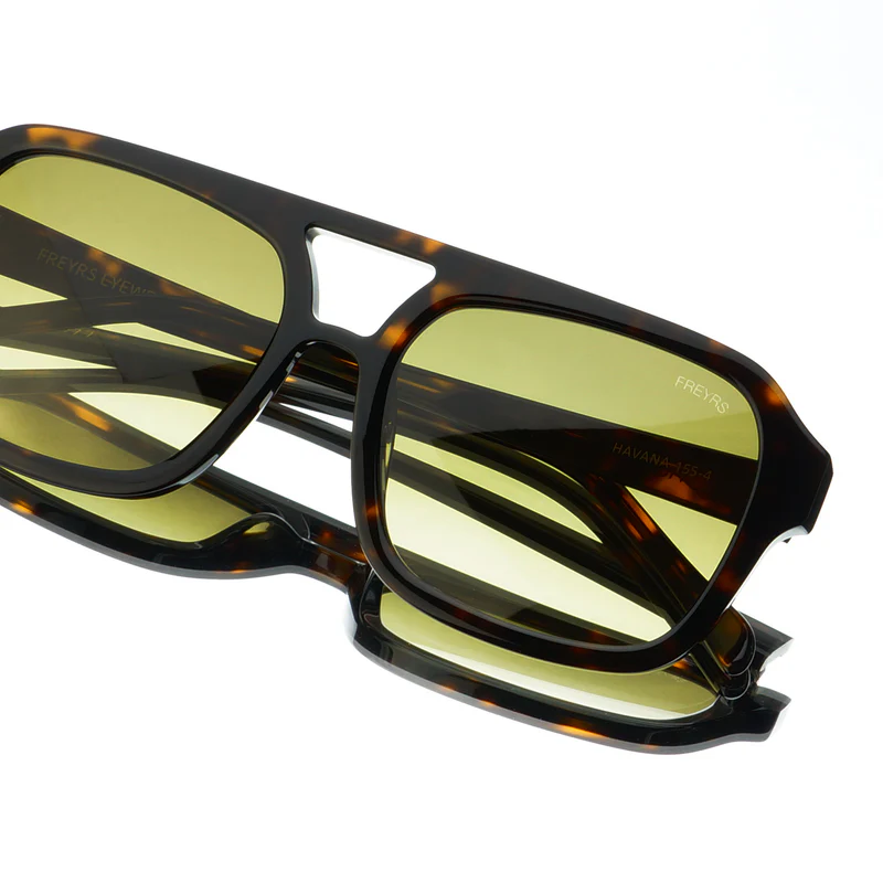 Havana Acetate Aviator Sunglasses