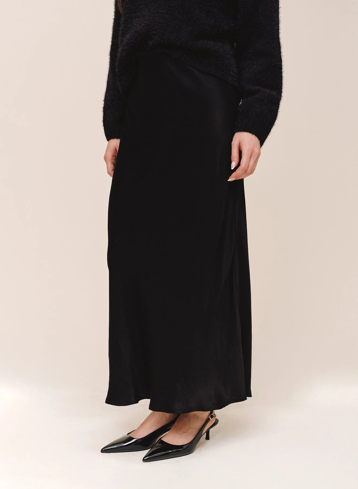Bias Maxi Skirt - Black