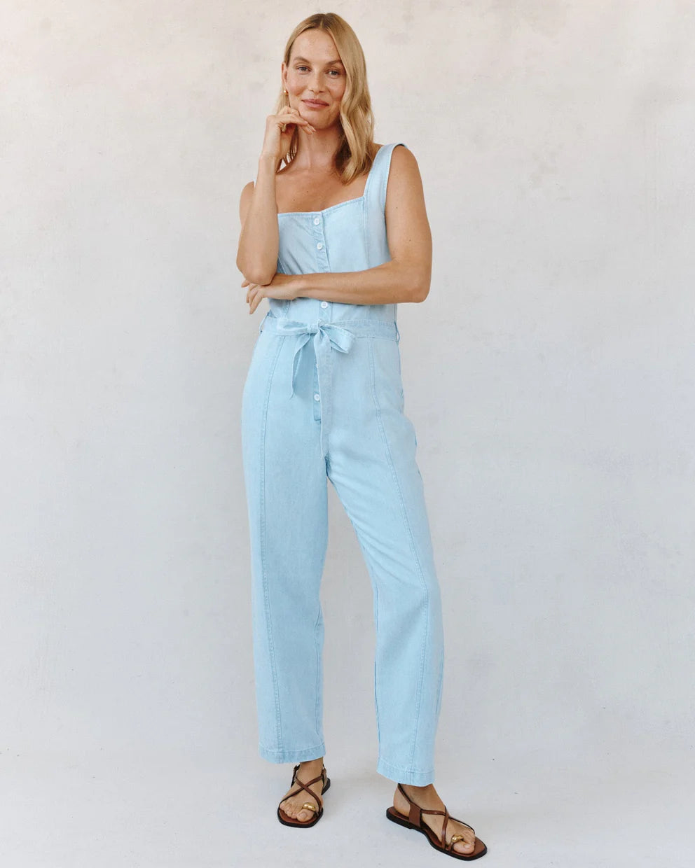 Bella Dahl Square Neck Jumpsuit - M - Coastal Fade Wash - Women's Dresses