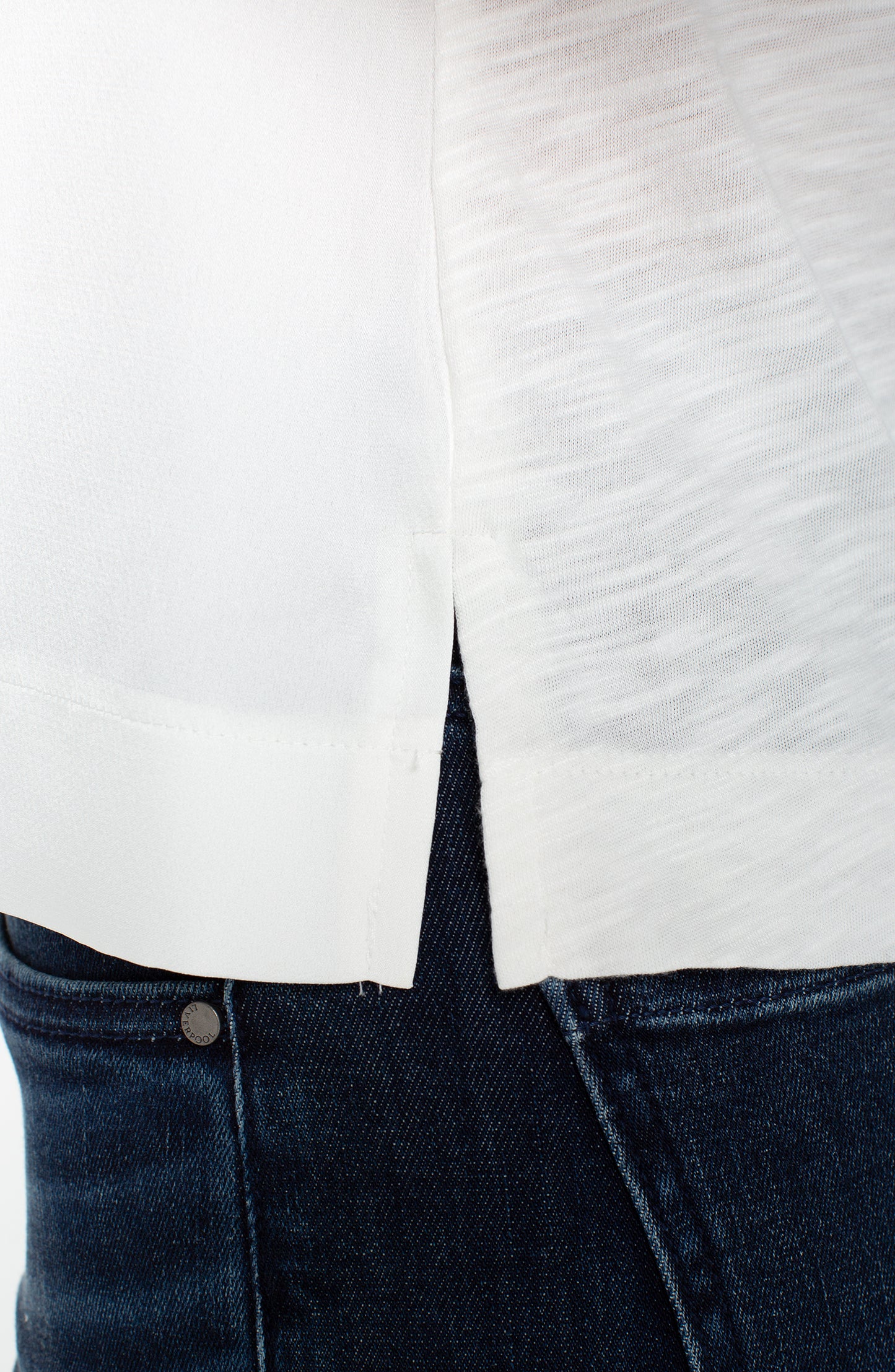 Slvls V-Neck Woven-To-Knit Top