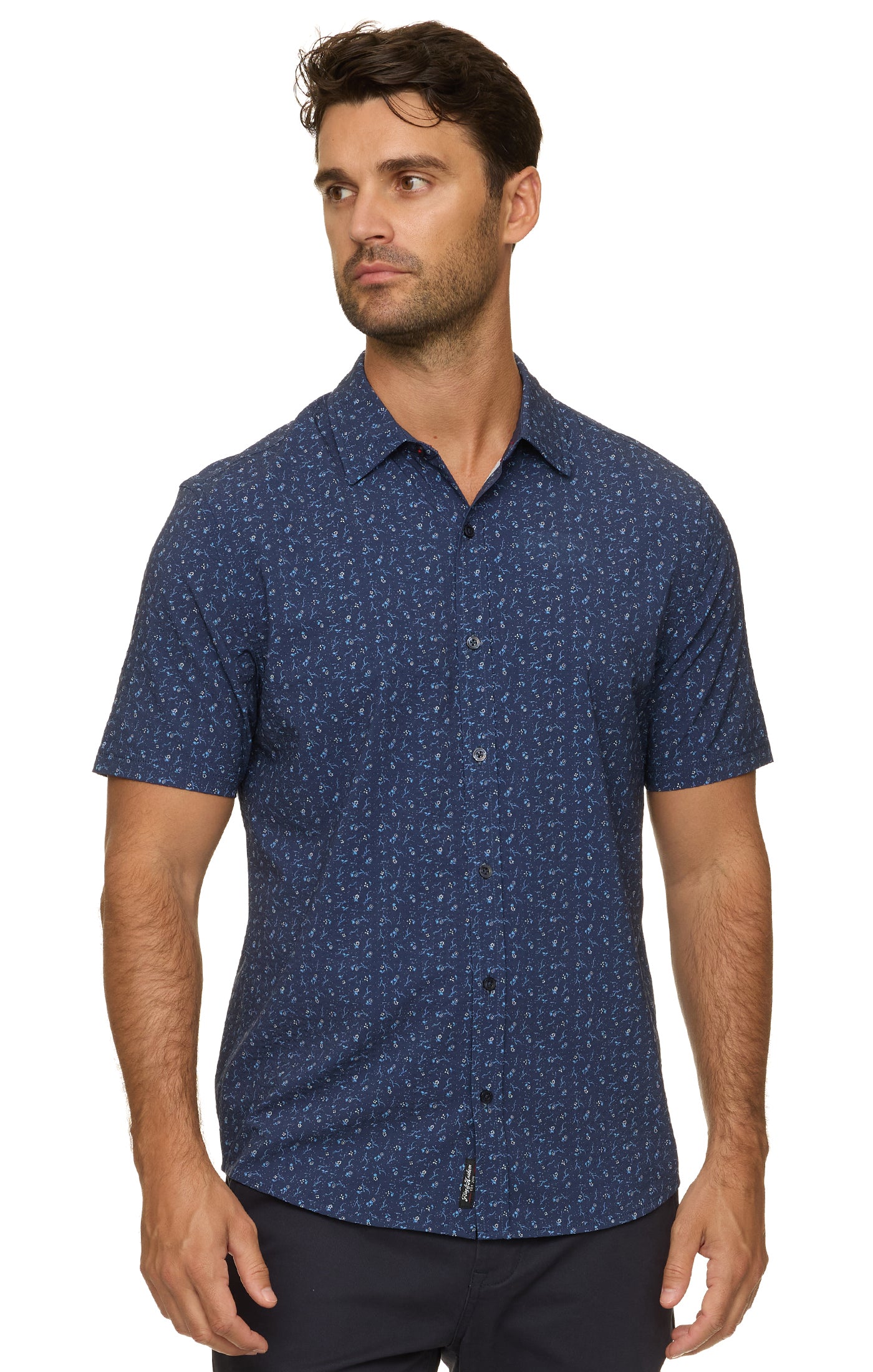 Oakwood SS Floral Print Seersucker Performance Shirt