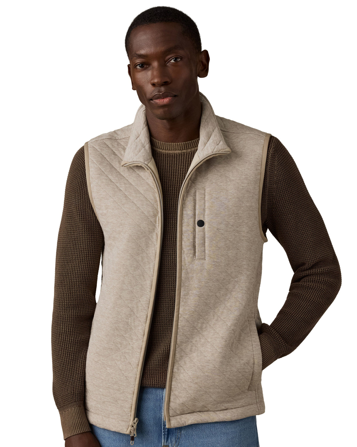 Epic Quilted Fleece Vest - Oatmeal Melange