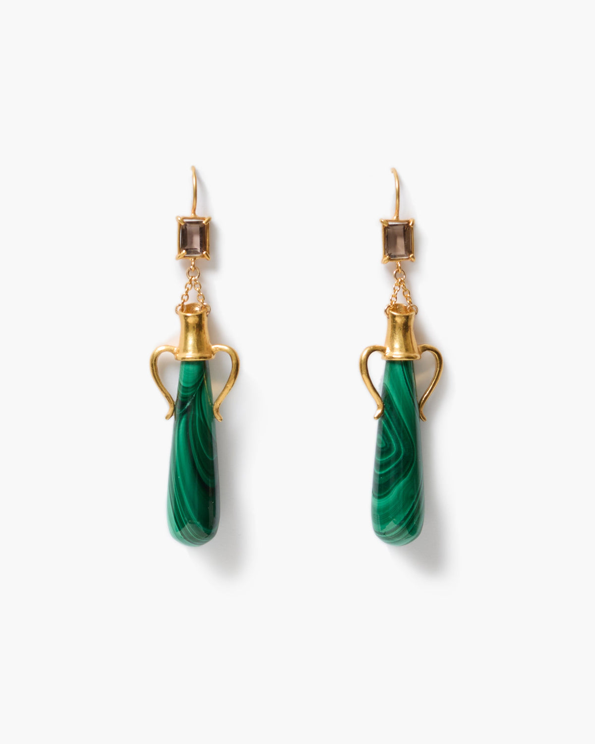 Vessel Earrings - Malachite