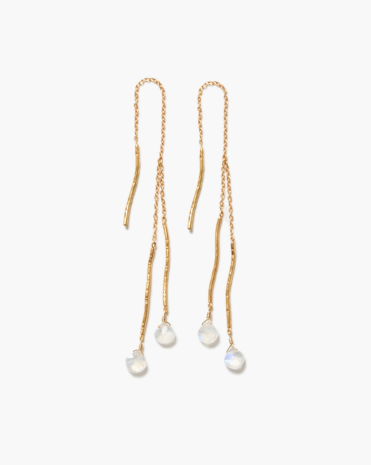 Double Wave Earrings - Moonstone