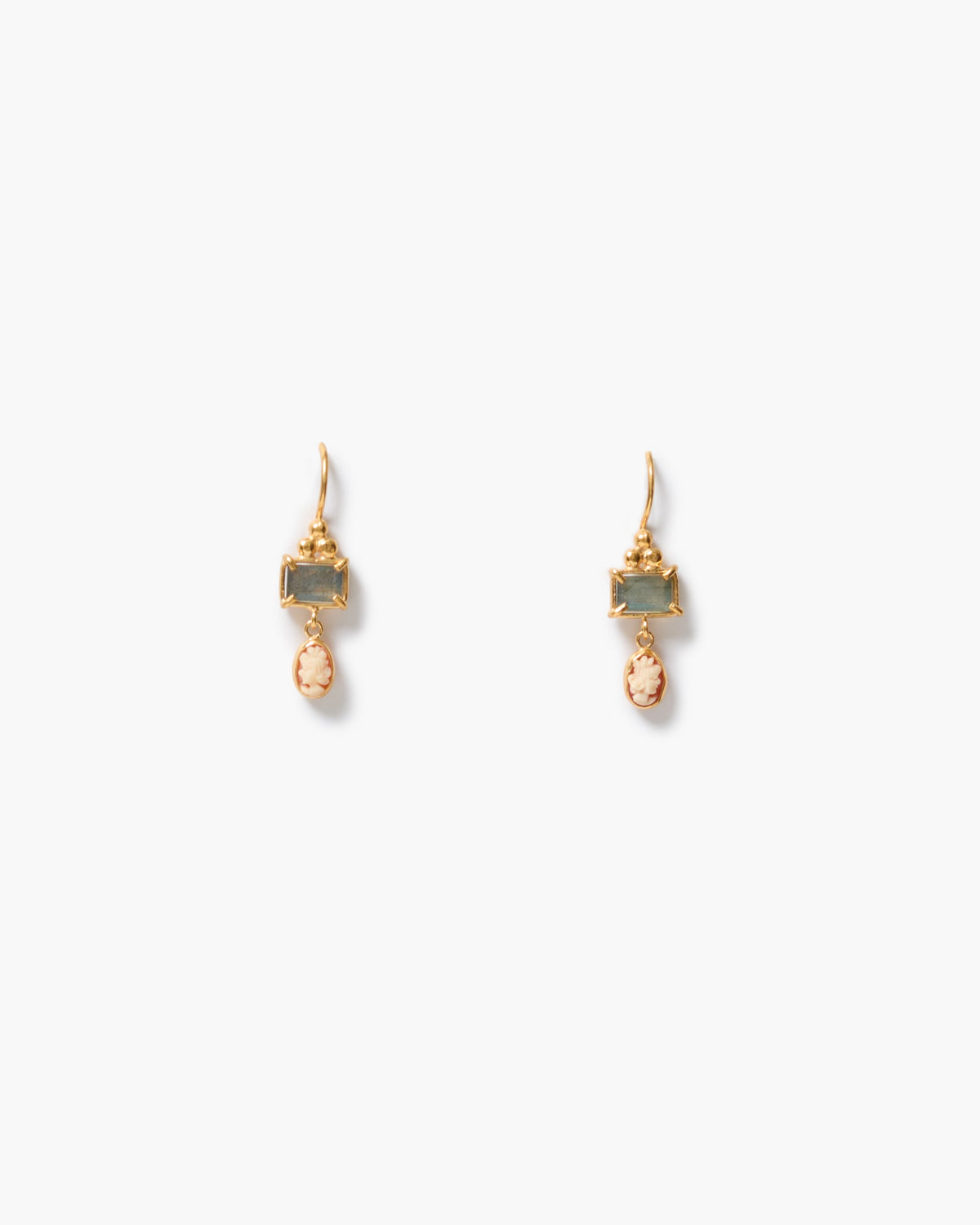 Cameo Drop Earrings - Labradorite