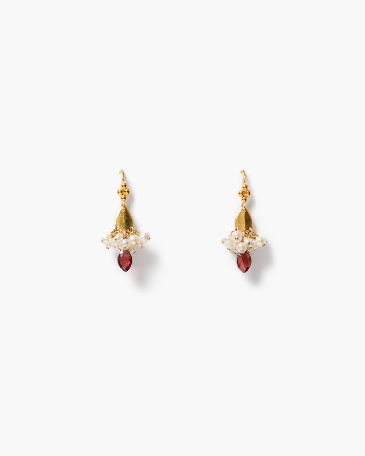 Petal Cluster Earrings - White Pearl
